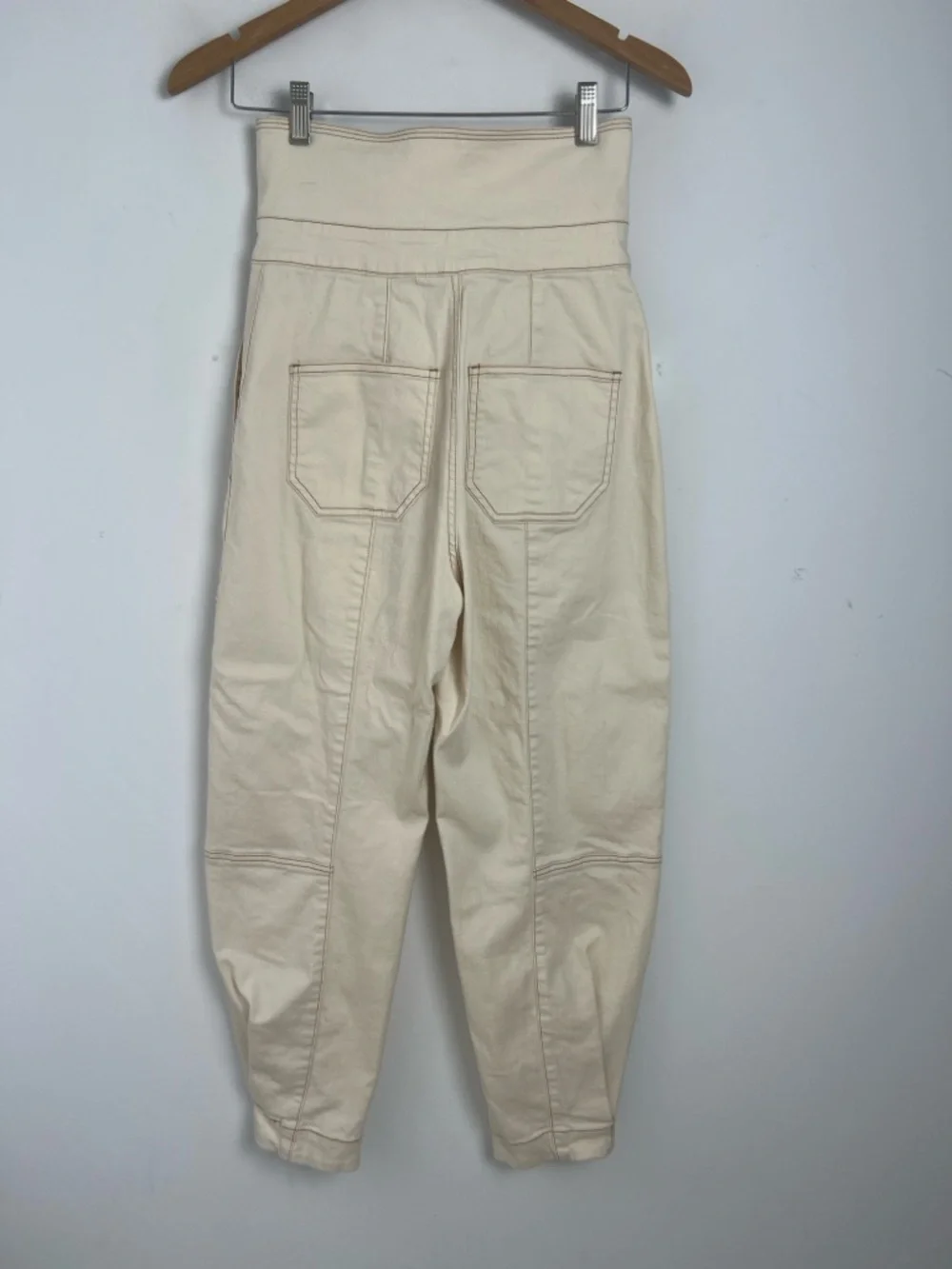 Ulla Johnson Size‎ 2 Storm Belted Jeans In Blanc High Rise Tapered Leg
